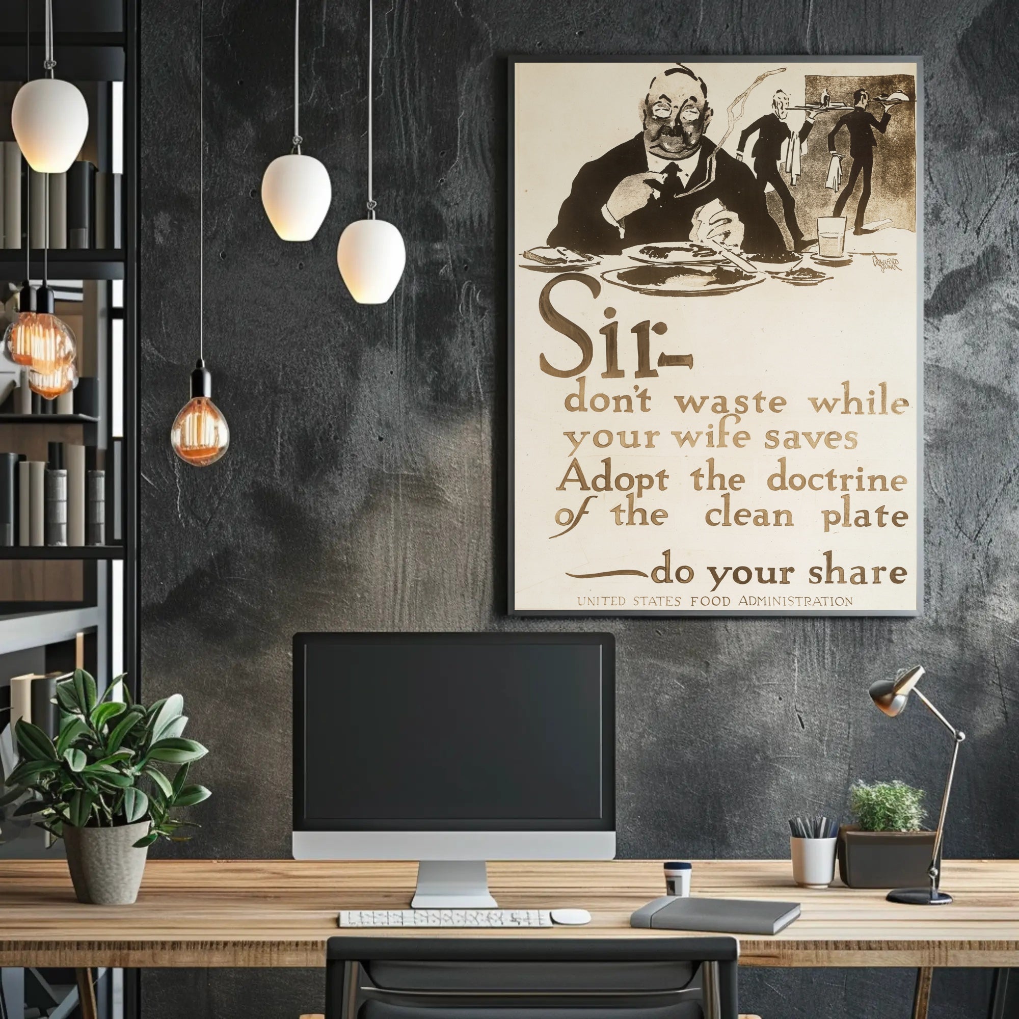 Vintage WWI Food Conservation Propaganda Poster PosterGoat