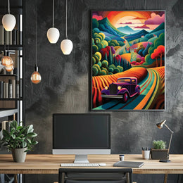 Journey Through a Vibrant Landscape Poster