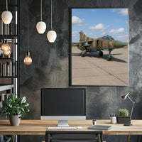 Military Aircraft Camouflage Scene Under Clear Skies Poster