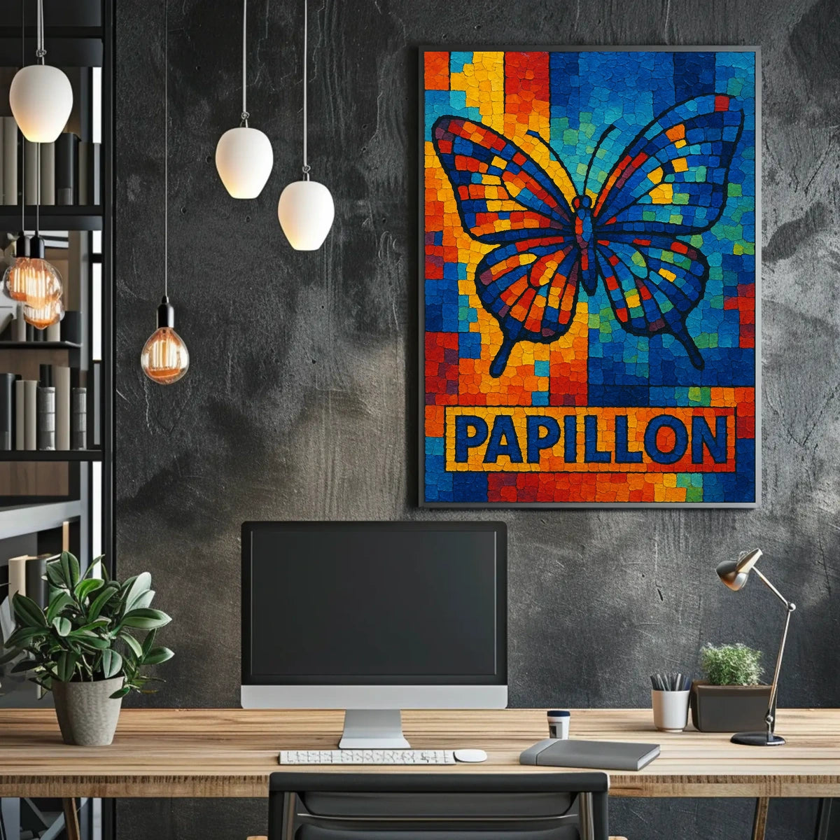 Papillon Mosaic Art Poster