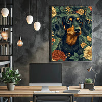 Floral Canine Elegance Wall Art Print