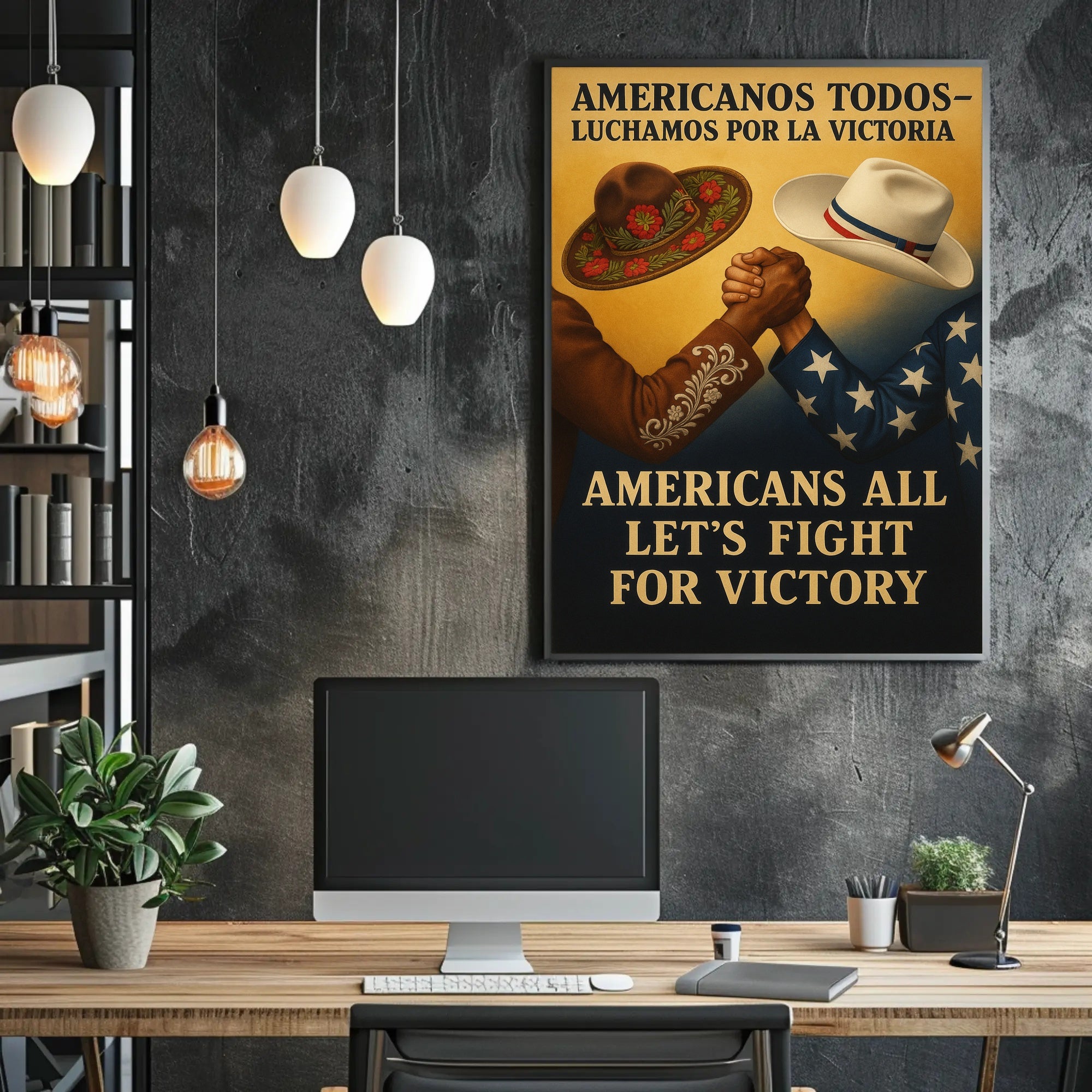 United We Stand Vintage WWII Propaganda Poster