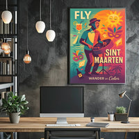 Sint Maarten Island Festive Travel Poster PosterGoat
