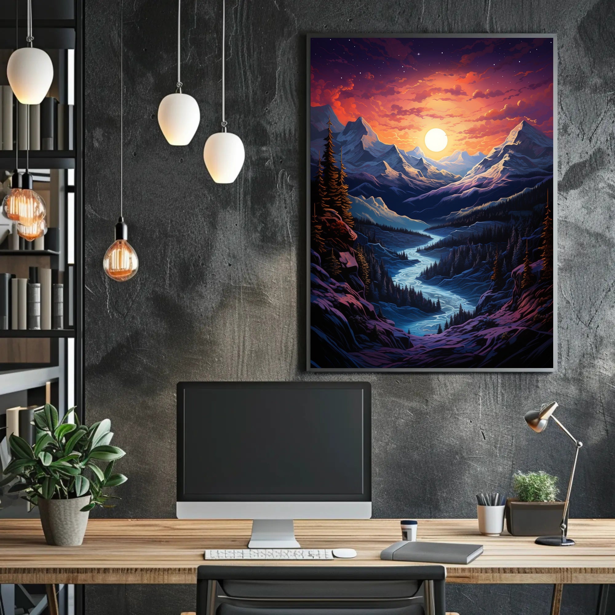 Majestic Mountain Sunset Poster