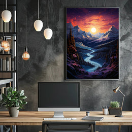 Majestic Mountain Sunset Poster
