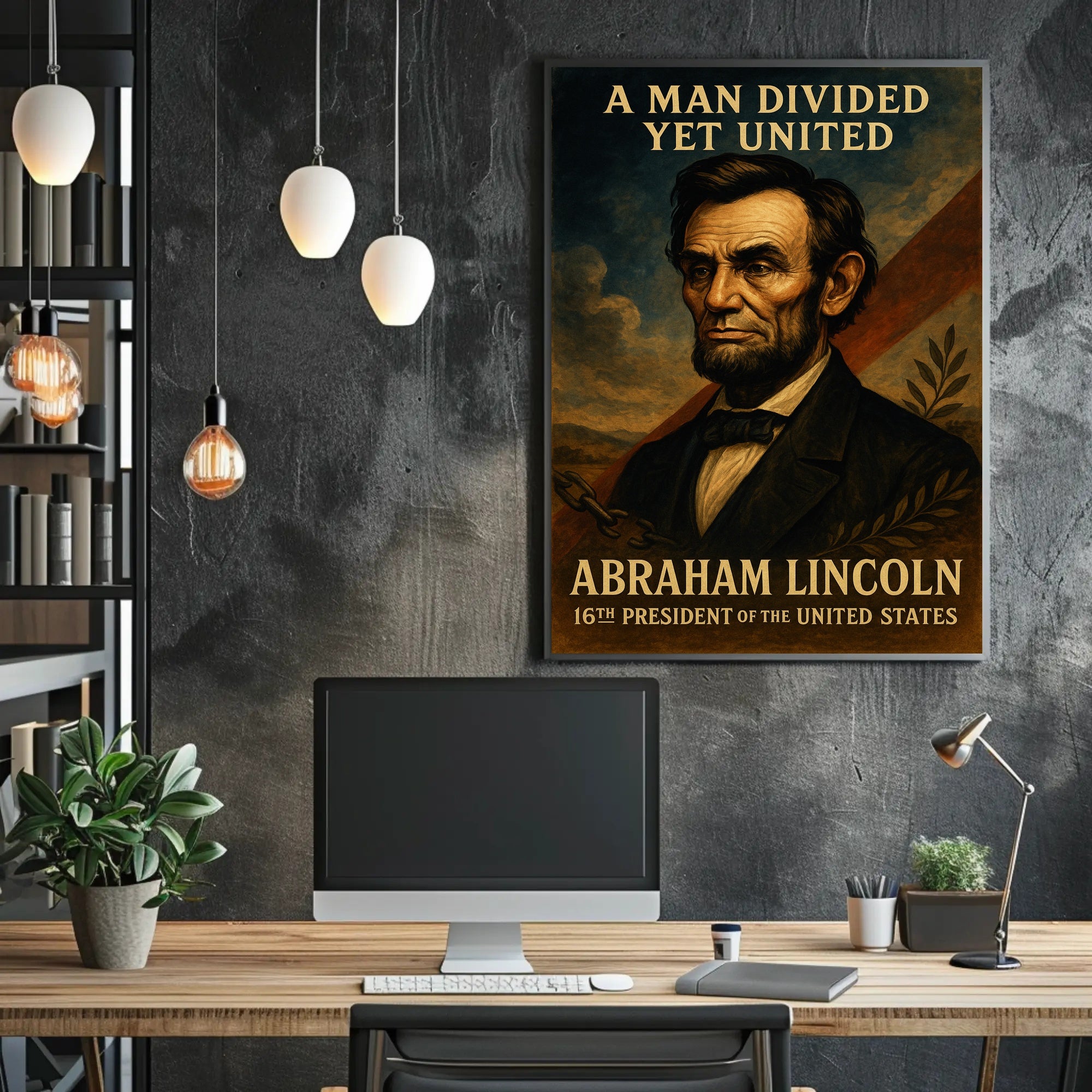 Abraham Lincoln Unity and Division Historical Presidential Poster