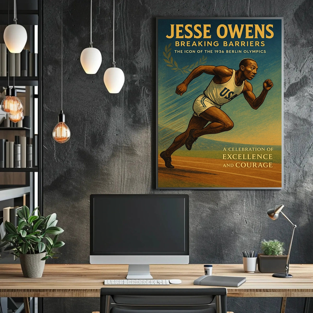 Breaking Barriers: Vintage Olympic Athlete Poster