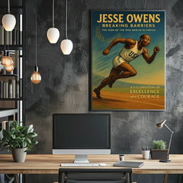 Breaking Barriers: Vintage Olympic Athlete Poster