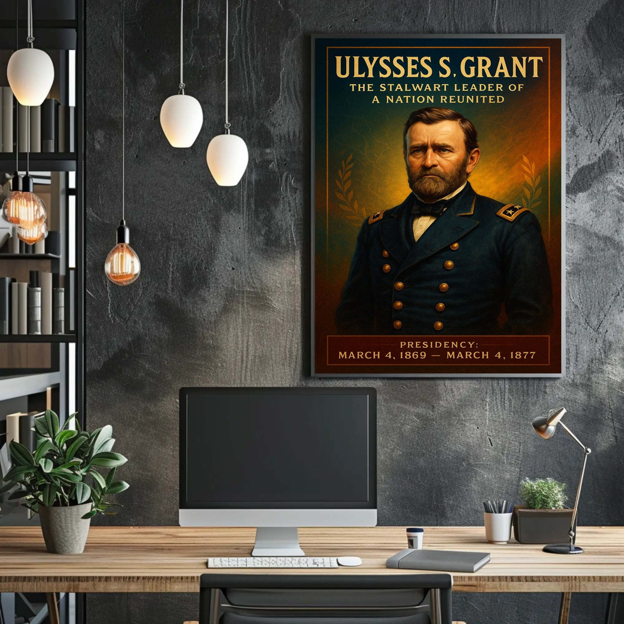 Ulysses S. Grant Vintage Presidential Poster Historical or Presidential Poster