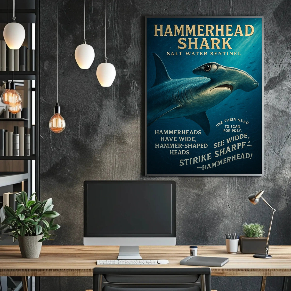Hammerhead Shark Salt Water Sentinel Poster