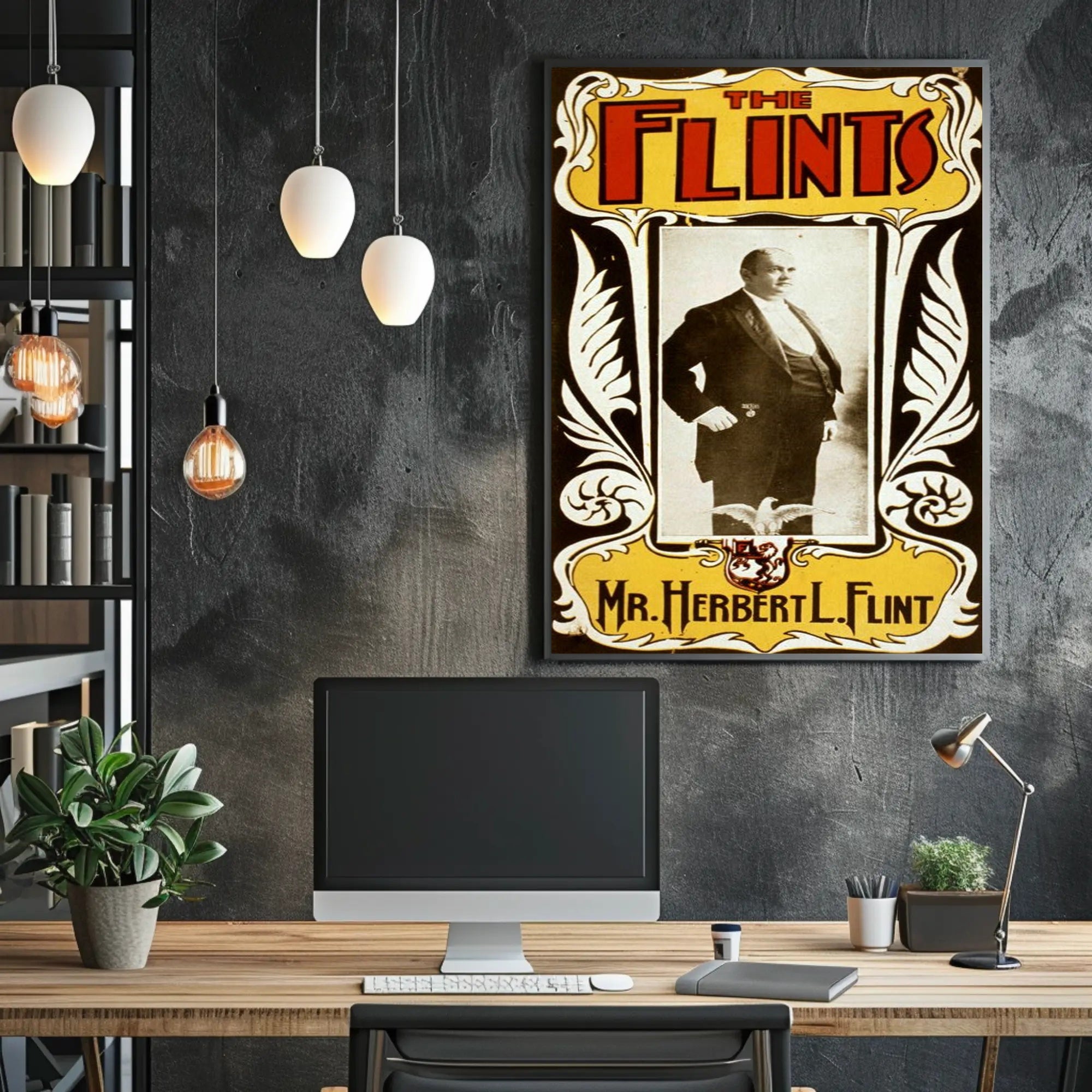 Vintage Herbert L. Flint Poster Historical or Presidential Poster