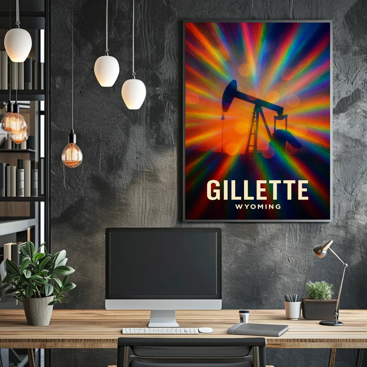 Gillette Wyoming Energy Color Travel Impressionism Poster