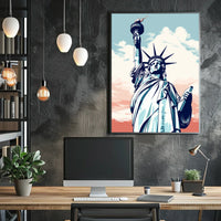 Liberty Spectacle in Artistic Travel Poster