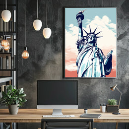 Liberty Spectacle in Artistic Travel Poster