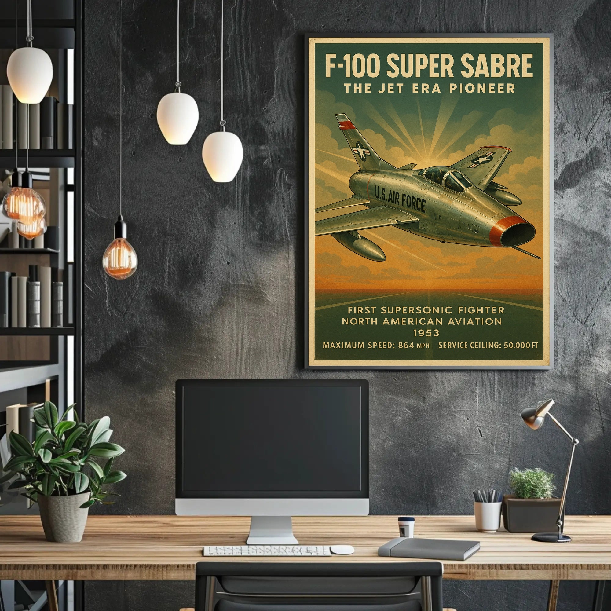 F-100 Super Sabre The Jet Era Pioneer Poster PosterGoat