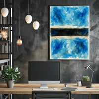 Abstract Blue And Black Composition Poster