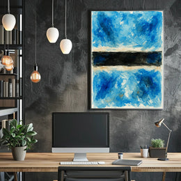 Abstract Blue And Black Composition Poster