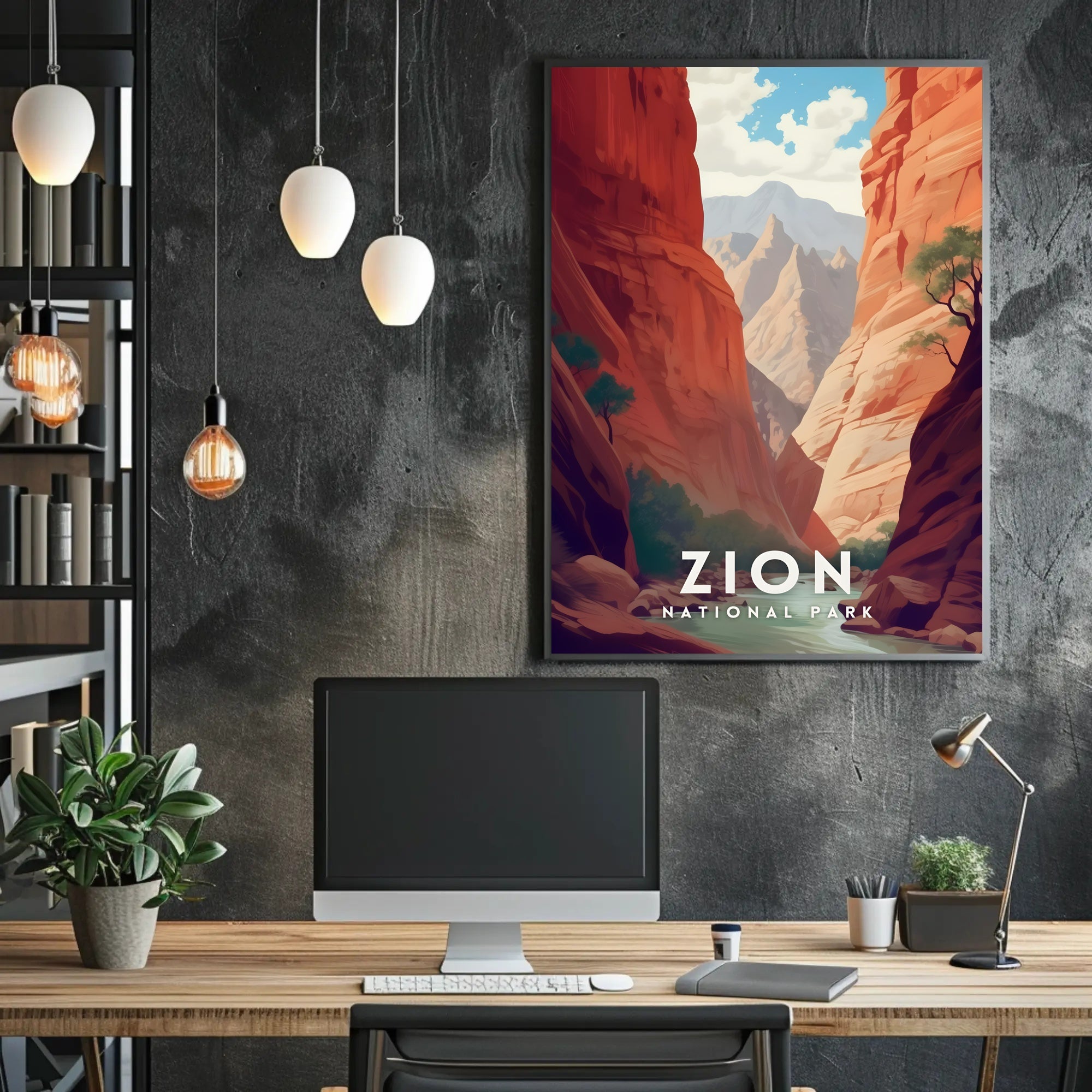 Zion National Park Scenic Travel Poster Print