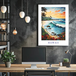 Hawaiian Tropical Paradise Travel Poster PosterGoat