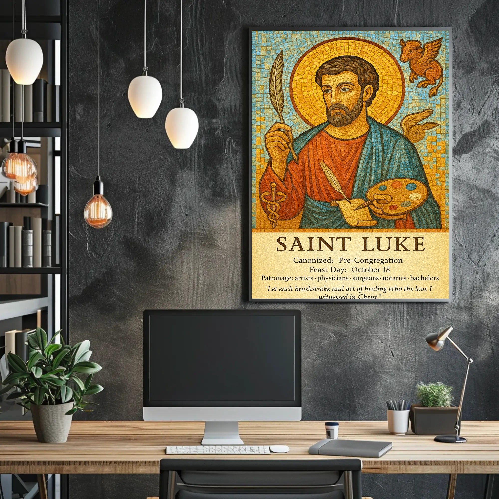 Saint Luke Patron of Artists and Healers Poster PosterGoat