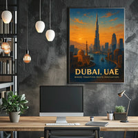 Dubai Skyline Poster: Tradition Meets Modernity at Sunset