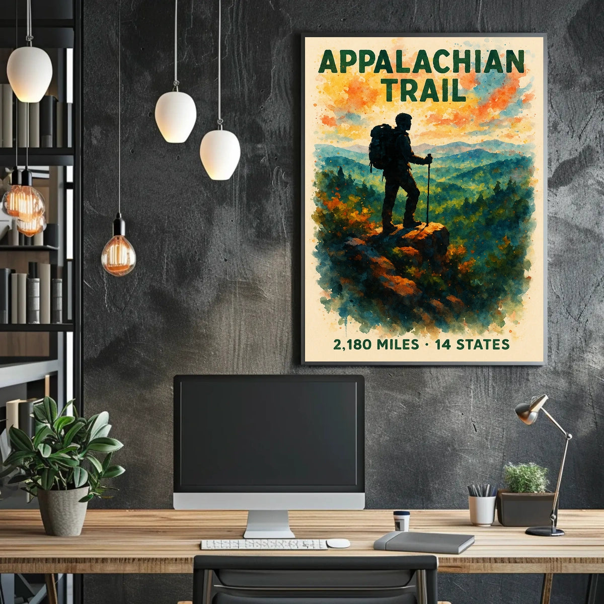 Appalachian Trail Watercolor Adventure Poster Print