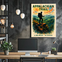 Appalachian Trail Watercolor Adventure Poster Print