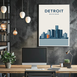 Detroit Skyline Poster PosterGoat