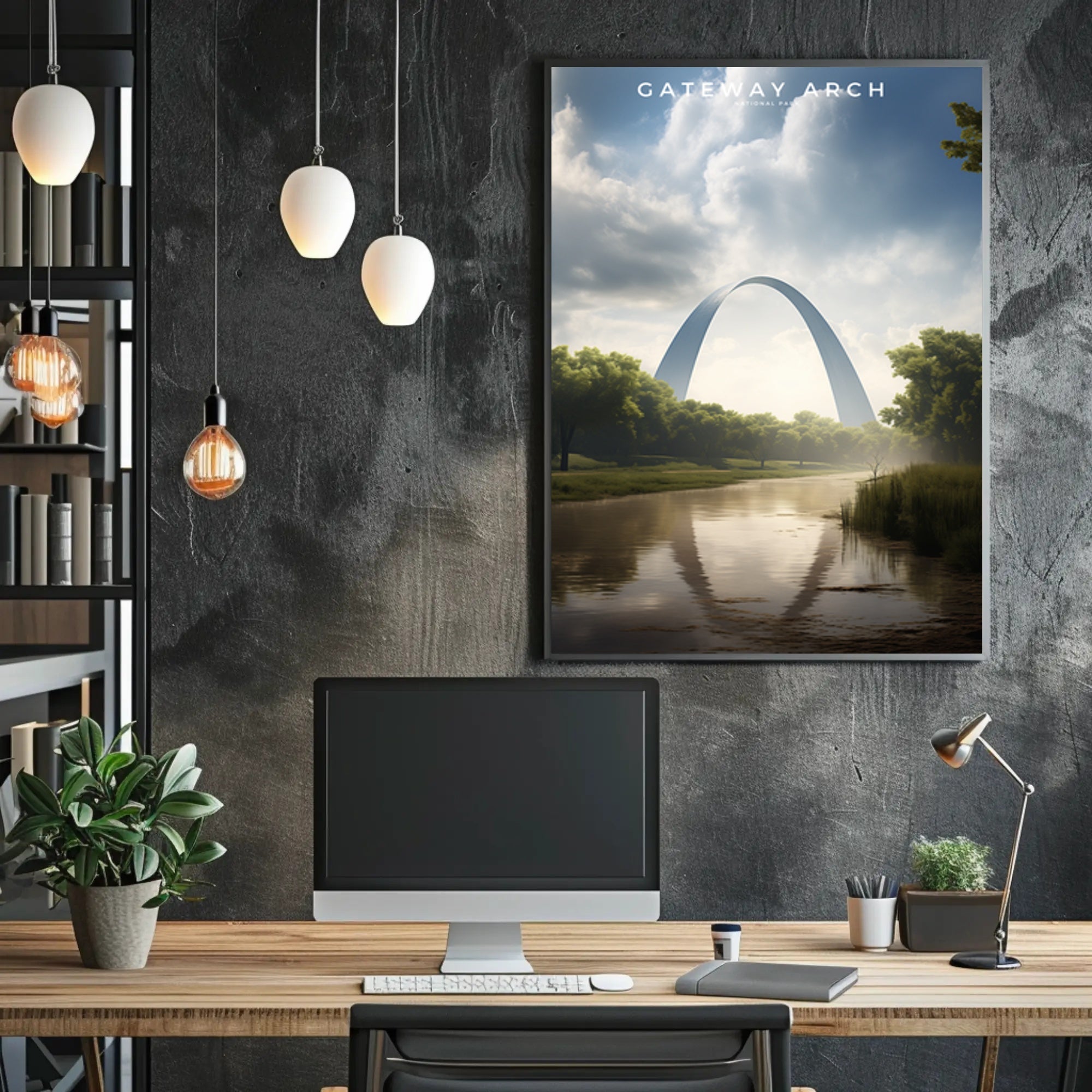 Gateway Arch Scenic Travel Poster Landscape Print