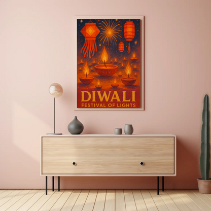 Diwali Festival of Lights Travel Poster