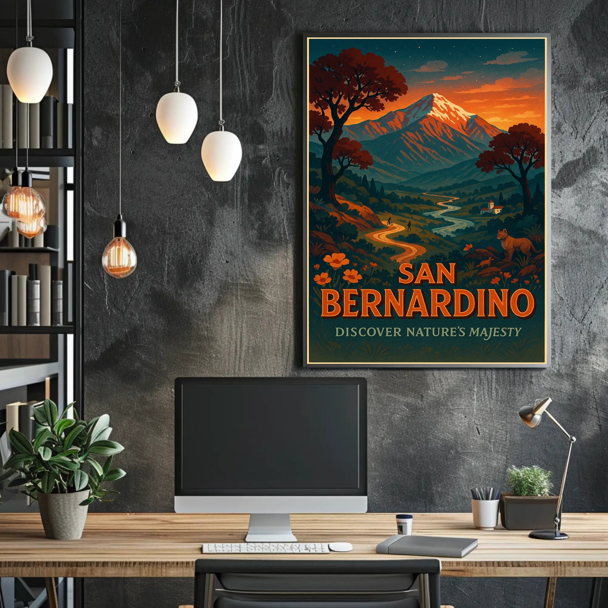 San Bernardino Nature Poster Vintage Travel Print