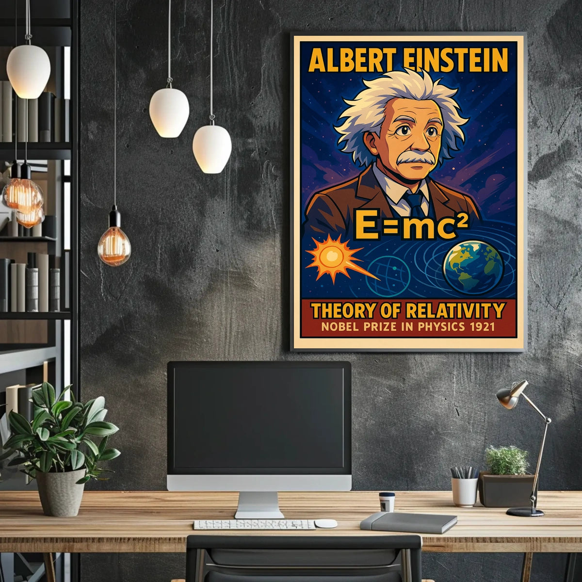 Einstein Nobel Prize Vintage Physics Portrait Gift Poster
