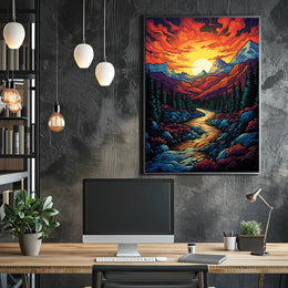 Mountain Sunrise Vista in National Park Poster