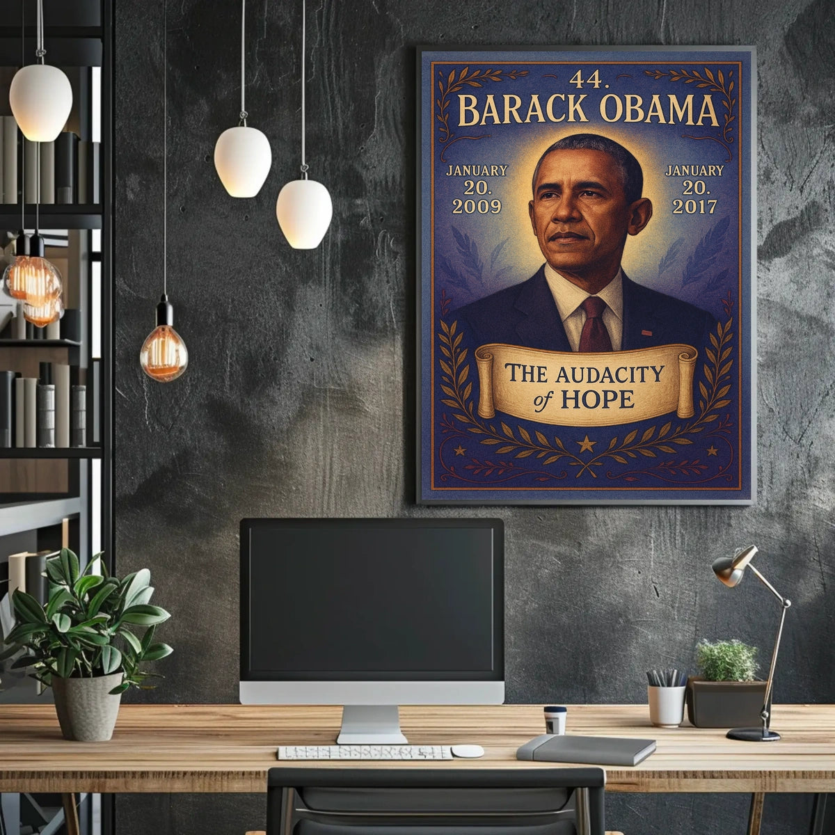 Barack Obama Portrait for Historical Presidential Poster