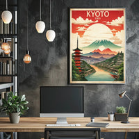 Kyoto Vintage Travel Art Print Poster