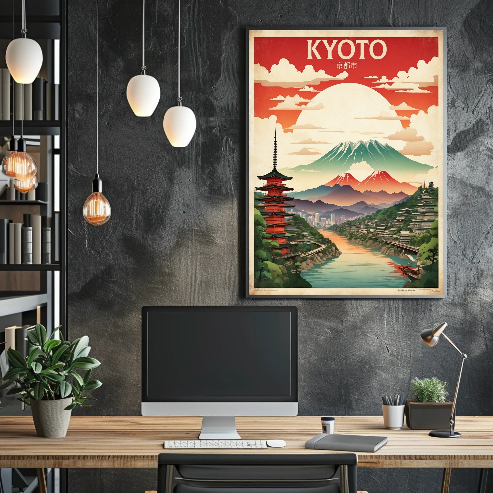 Kyoto Vintage Travel Art Print Poster
