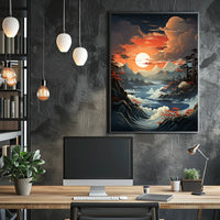 Serene Sunset Over Majestic Waters Poster PosterGoat