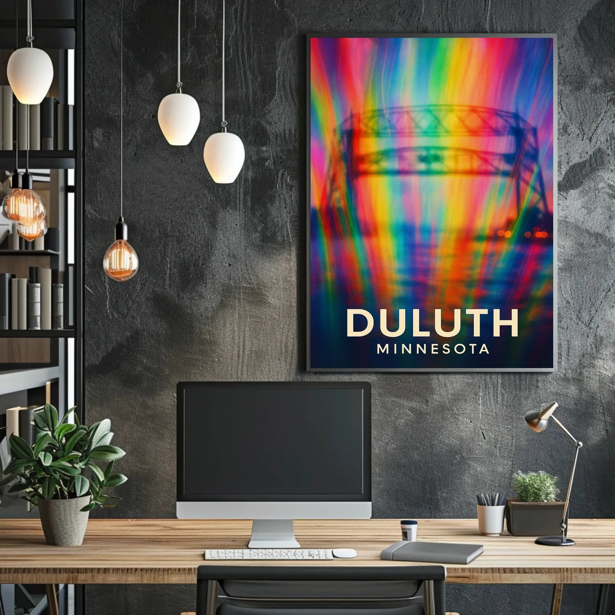 Duluth Minnesota Scenic Wanderlust Digital Painting Poster