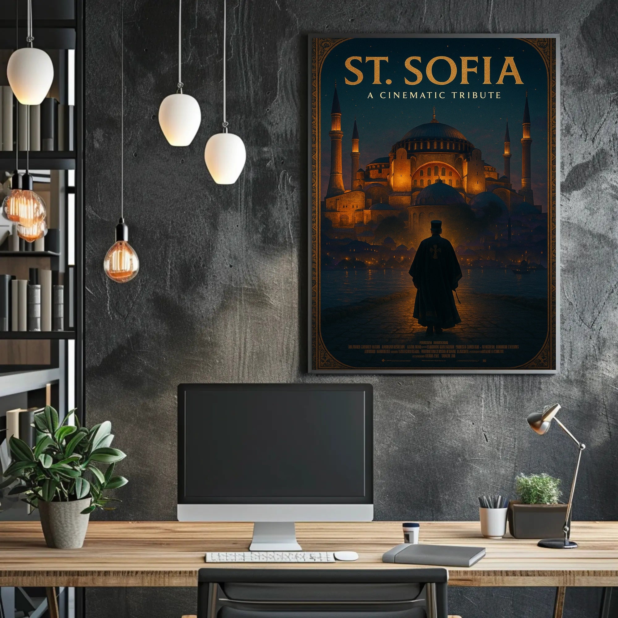 Majestic Hagia Sophia Under Night Sky Cultural or Heritage Poster PosterGoat