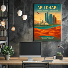 Abu Dhabi Fusion of Tradition and Progress Urban or Cityscape Poster