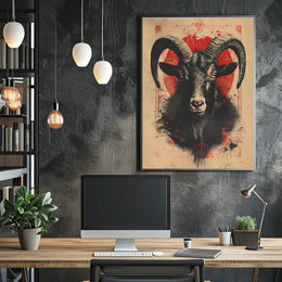 Majestic Goat Art Print Poster for Home Decor and Nature Lovers PosterGoat
