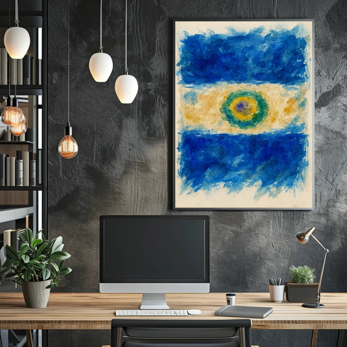 Abstract Watercolor Flag Abstract Poster