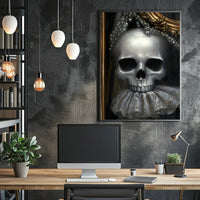 Eerie Skull with Ornate Collar: Abstract or Artistic Poster PosterGoat