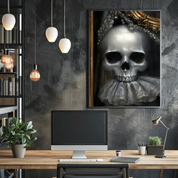 Eerie Skull with Ornate Collar: Abstract or Artistic Poster PosterGoat