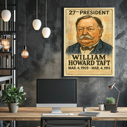 William Howard Taft 27th President of the United States Exaggerated Cartoon Sketch Poster