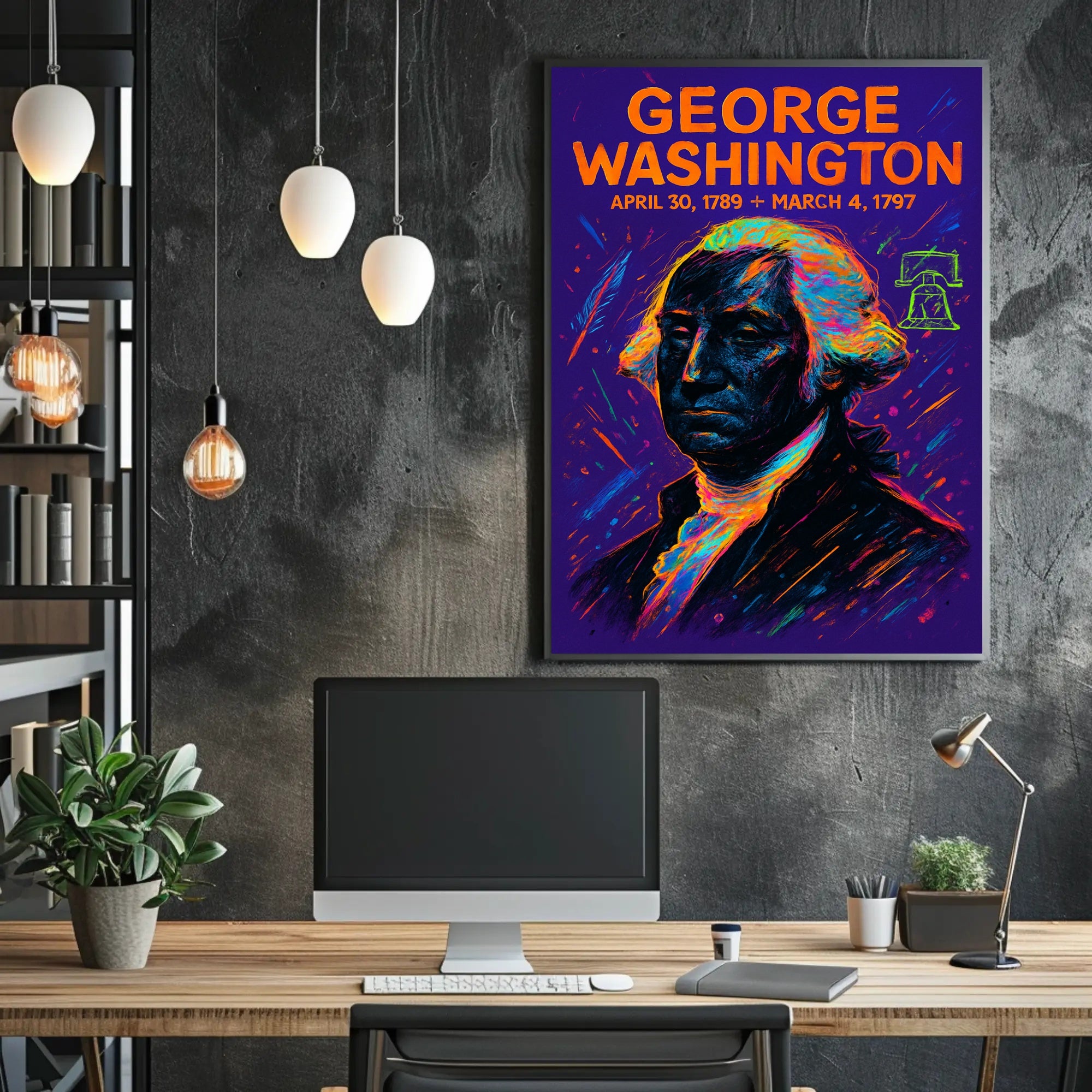 George Washington Neon Liberty Historical or Presidential Poster