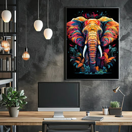 Majestic Elephant Abstract Wildlife Art Poster