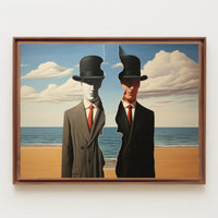 Duality in Suits: Surreal Artistic Poster