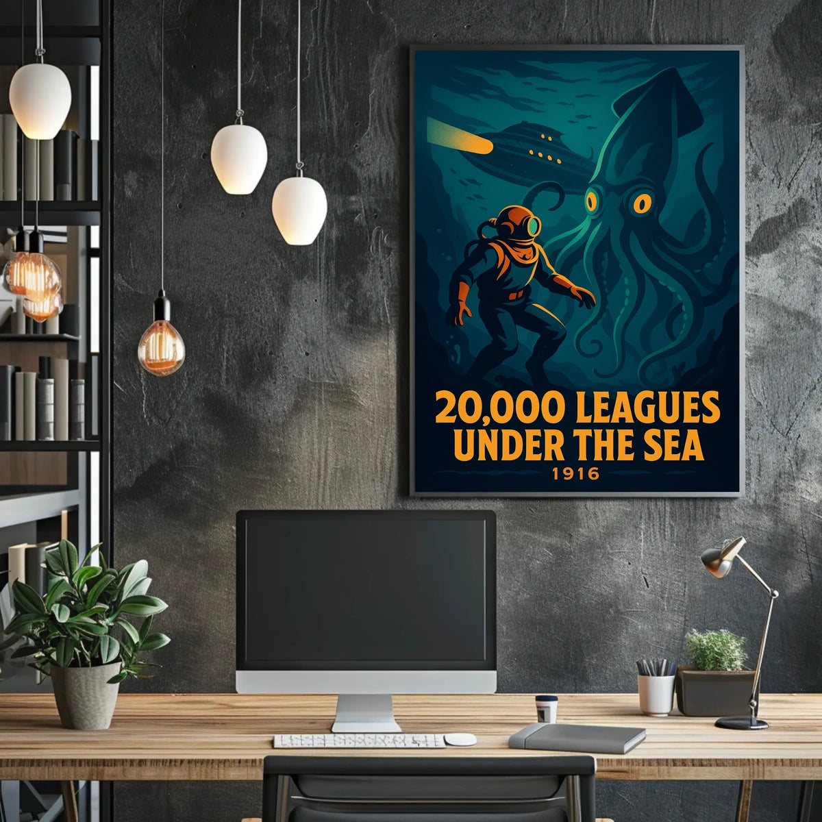 Undersea Adventure Jules Verne Cinematic Poster