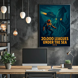 Undersea Adventure Jules Verne Cinematic Poster
